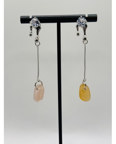 PENDIENTES ARTESANOS DE CRISTAL MARINO