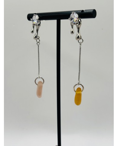 PENDIENTES ARTESANOS DE CRISTAL MARINO