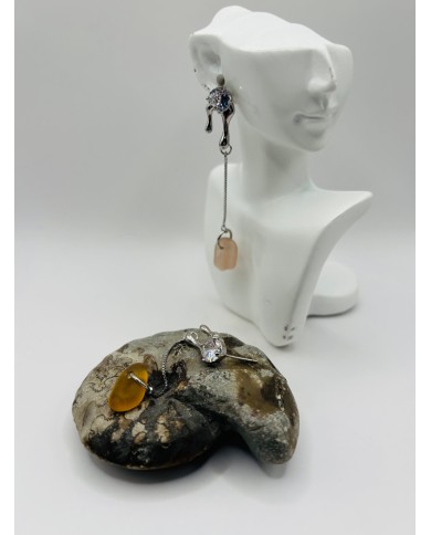 PENDIENTES ARTESANOS DE CRISTAL MARINO