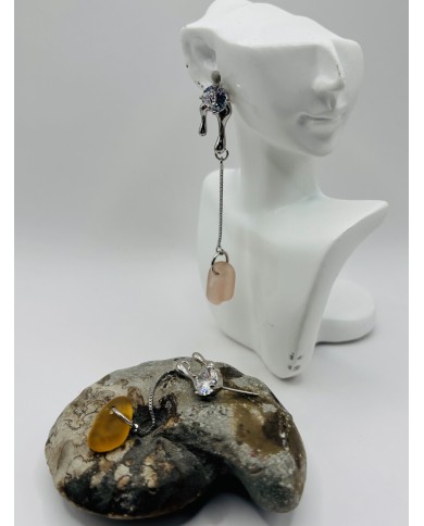 PENDIENTES ARTESANOS DE CRISTAL MARINO