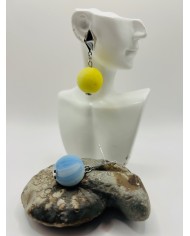 PENDIENTES ARTESANOS DE CRISTAL MARINO