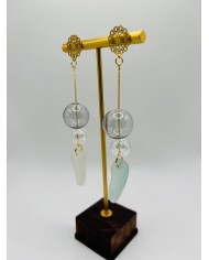 PENDIENTES ARTESANOS DE CRISTAL MARINO