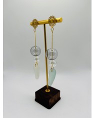 PENDIENTES ARTESANOS DE CRISTAL MARINO