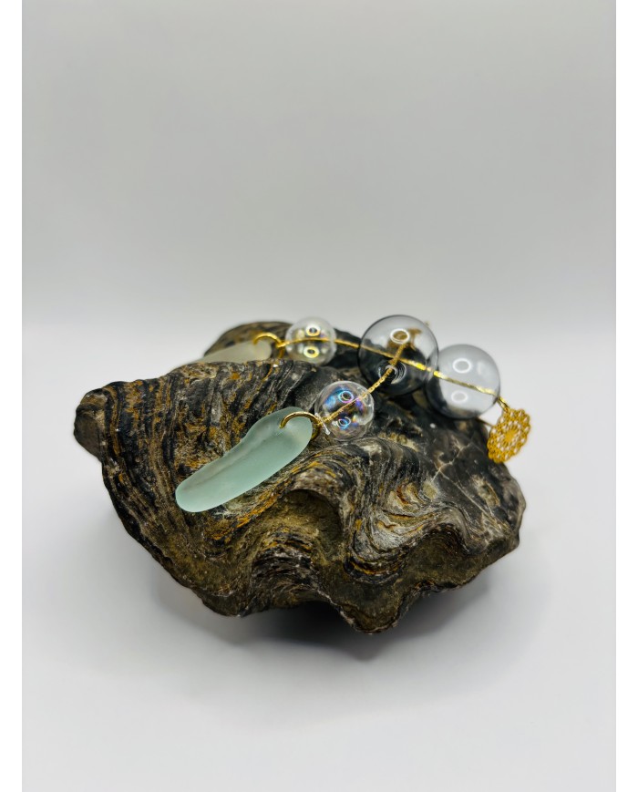 PENDIENTES ARTESANOS DE CRISTAL MARINO