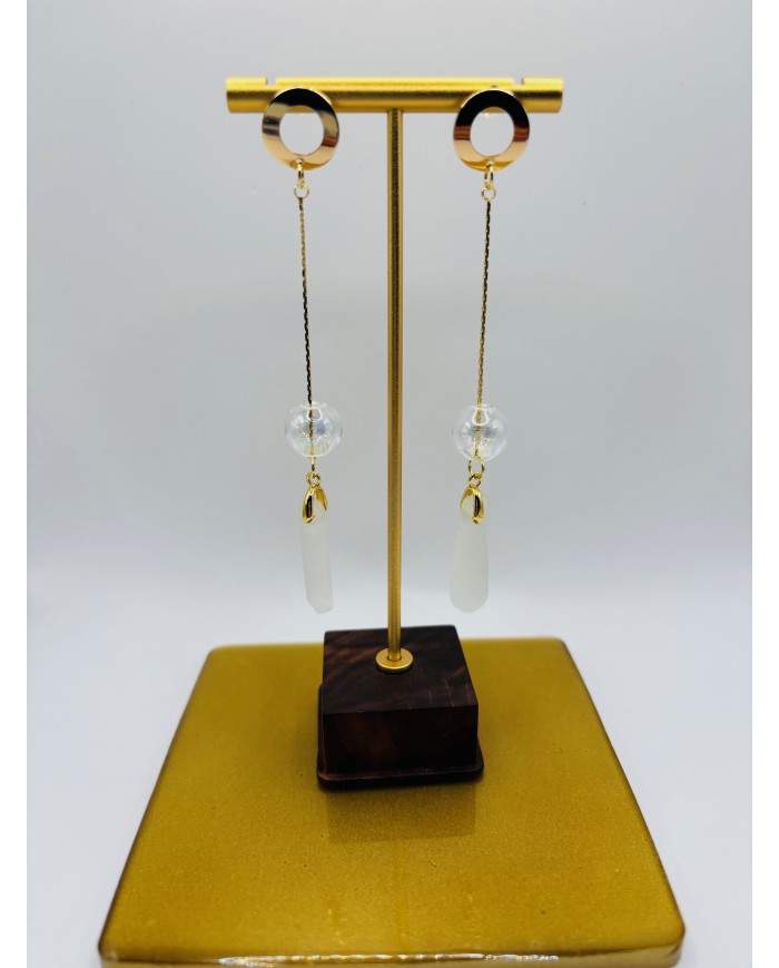 PENDIENTES ARTESANOS DE CRISTAL MARINO