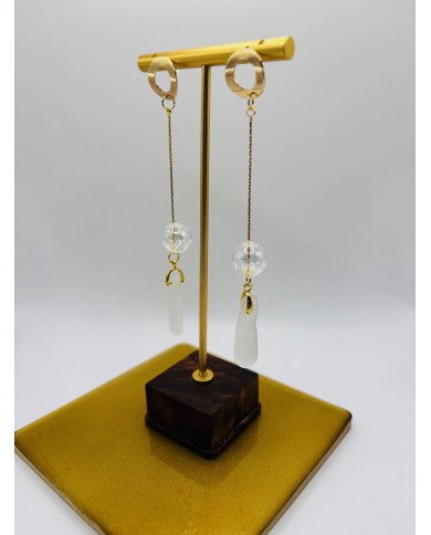 PENDIENTES ARTESANOS DE CRISTAL MARINO