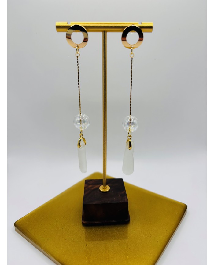 PENDIENTES ARTESANOS DE CRISTAL MARINO