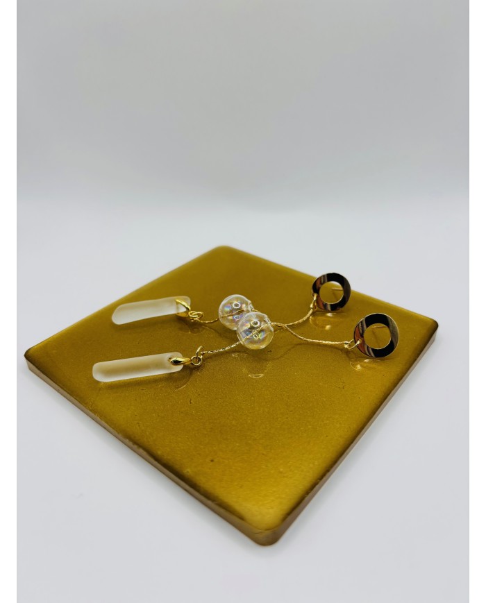 PENDIENTES ARTESANOS DE CRISTAL MARINO