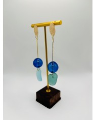 PENDIENTES ARTESANOS DE CRISTAL MARINO