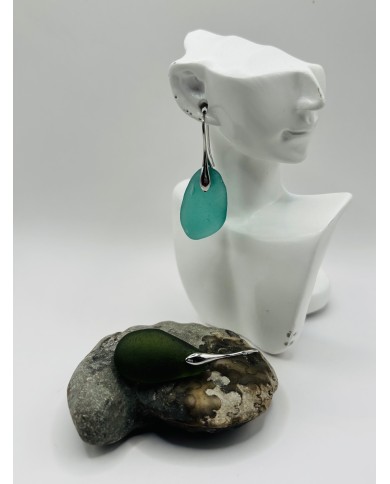 PENDIENTES ARTESANOS DE CRISTAL MARINO