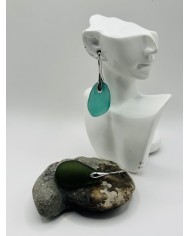 PENDIENTES ARTESANOS DE CRISTAL MARINO