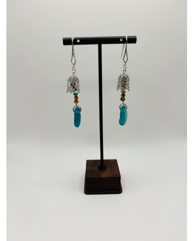 PENDIENTES ARTESANOS DE CRISTAL MARINO