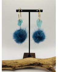 PENDIENTES ARTESANOS DE CRISTAL MARINO