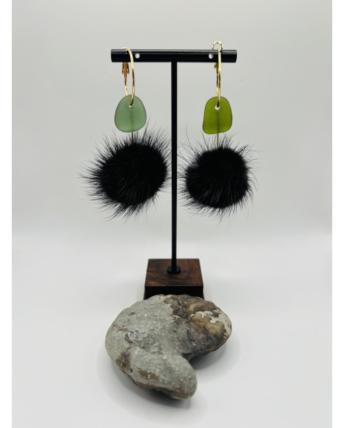 PENDIENTES ARTESANOS DE CRISTAL MARINO