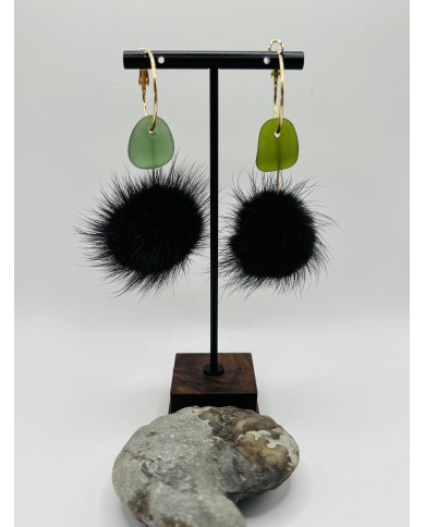 PENDIENTES ARTESANOS DE CRISTAL MARINO