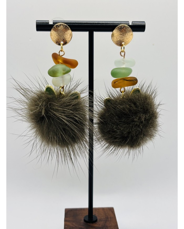PENDIENTES ARTESANOS DE CRISTAL MARINO