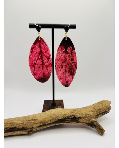 PENDIENTES ARTESANOS DE HOJA NATURAL