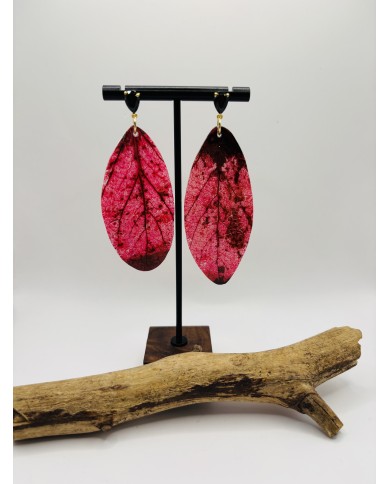 PENDIENTES ARTESANOS DE HOJA NATURAL