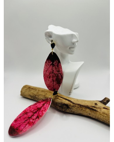 PENDIENTES ARTESANOS DE HOJA NATURAL