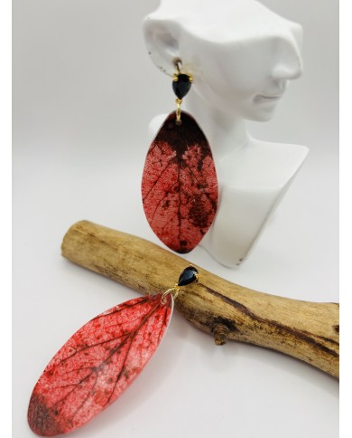 PENDIENTES ARTESANOS DE HOJA NATURAL