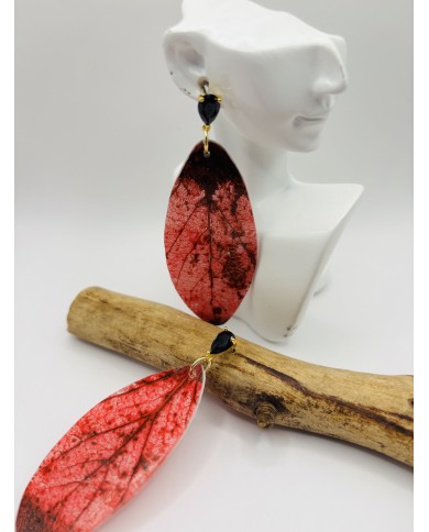 PENDIENTES ARTESANOS DE HOJA NATURAL