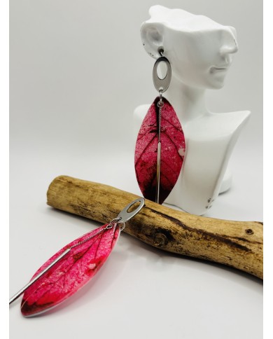 PENDIENTES ARTESANOS DE HOJA NATURAL