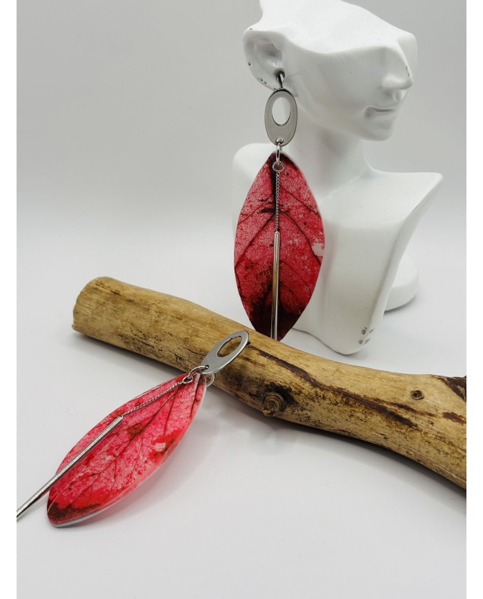 PENDIENTES ARTESANOS DE HOJA NATURAL