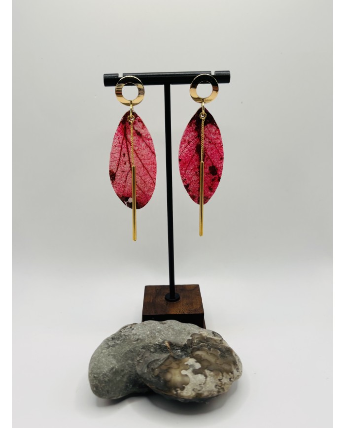 PENDIENTES ARTESANOS DE HOJA NATURAL