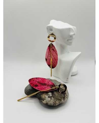 PENDIENTES ARTESANOS DE HOJA NATURAL