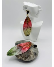 PENDIENTES ARTESANOS DE HOJA NATURAL ESQUELETIZADA