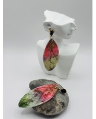 PENDIENTES ARTESANOS DE HOJA NATURAL ESQUELETIZADA