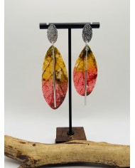 PENDIENTES ARTESANOS DE HOJA NATURAL ESQUELETIZADA