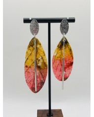 PENDIENTES ARTESANOS DE HOJA NATURAL ESQUELETIZADA