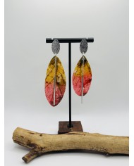 PENDIENTES ARTESANOS DE HOJA NATURAL ESQUELETIZADA