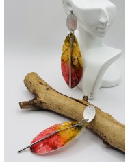 PENDIENTES ARTESANOS DE HOJA NATURAL ESQUELETIZADA
