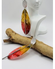 PENDIENTES ARTESANOS DE HOJA NATURAL ESQUELETIZADA