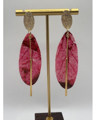 PENDIENTES ARTESANOS DE HOJA NATURAL ESQUELETIZADA