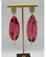 PENDIENTES ARTESANOS DE HOJA NATURAL ESQUELETIZADA