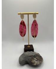 PENDIENTES ARTESANOS DE HOJA NATURAL ESQUELETIZADA