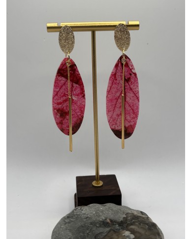 PENDIENTES ARTESANOS DE HOJA NATURAL ESQUELETIZADA