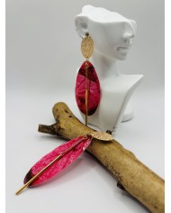 PENDIENTES ARTESANOS DE HOJA NATURAL ESQUELETIZADA
