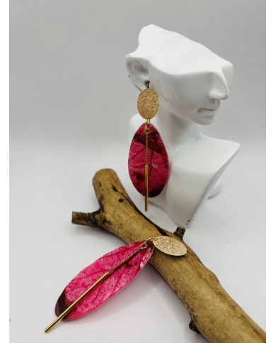 PENDIENTES ARTESANOS DE HOJA NATURAL ESQUELETIZADA