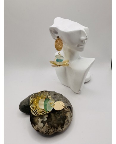 PENDIENTES ARTESANOS DE CRISTAL MARINO