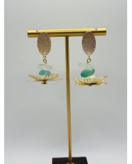 PENDIENTES ARTESANOS DE CRISTAL MARINO