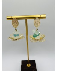 PENDIENTES ARTESANOS DE CRISTAL MARINO