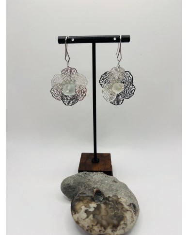 PENDIENTES ARTESANOS DE CRISTAL MARINO