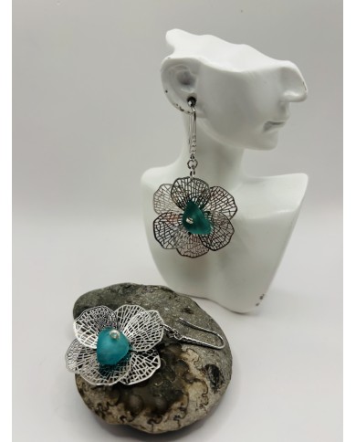 PENDIENTES ARTESANOS DE CRISTAL MARINO