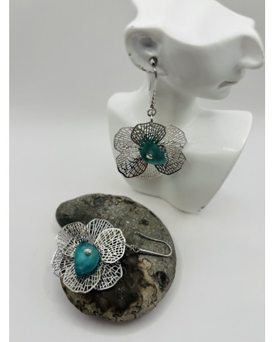 PENDIENTES ARTESANOS DE CRISTAL MARINO