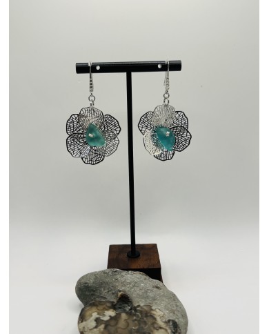 PENDIENTES ARTESANOS DE CRISTAL MARINO