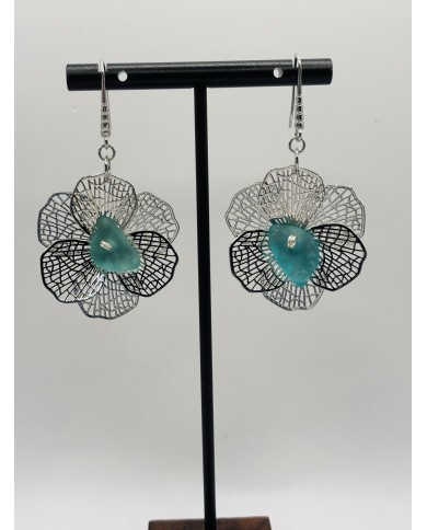 PENDIENTES ARTESANOS DE CRISTAL MARINO